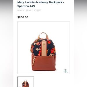 Spartina 449 Floral Backpack - Navy and Tan